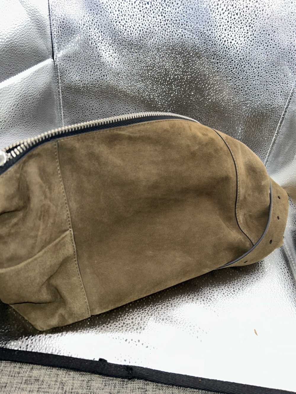 AllSAINTS Olive Vega Suede Shoulder Bag - Picture 4 of 15